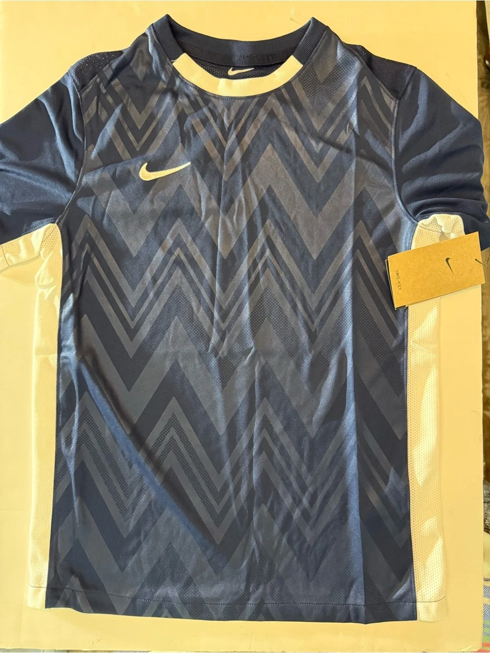 Nike  boys Navy Blue and White Dri-FIT Athletic Top NWT